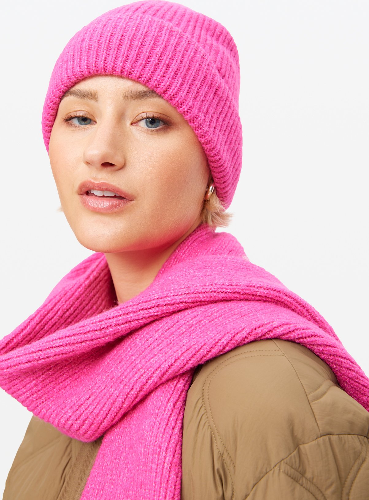 Fuchsia Beanie Hat One Size