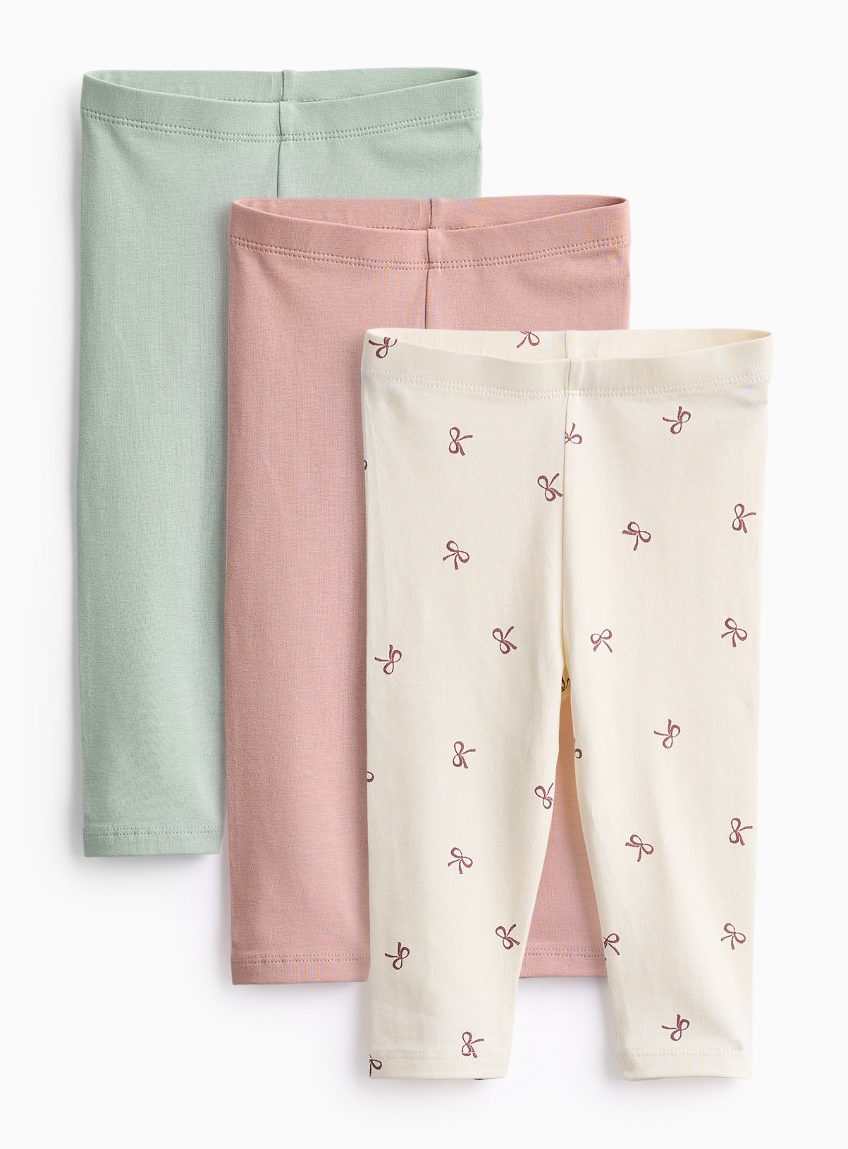 Pastel Bow Printed Leggings 3 Pack