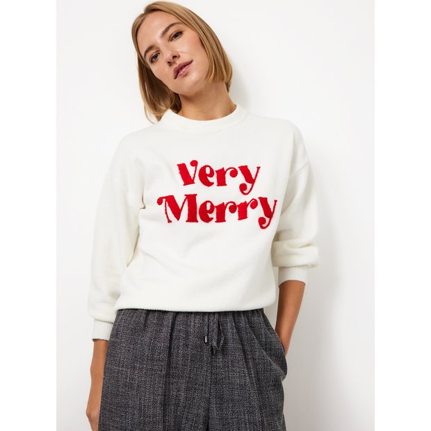 Buy Matching Family Women's Cream Very Merry Christmas Jumper 24 | Jumpers | Tu