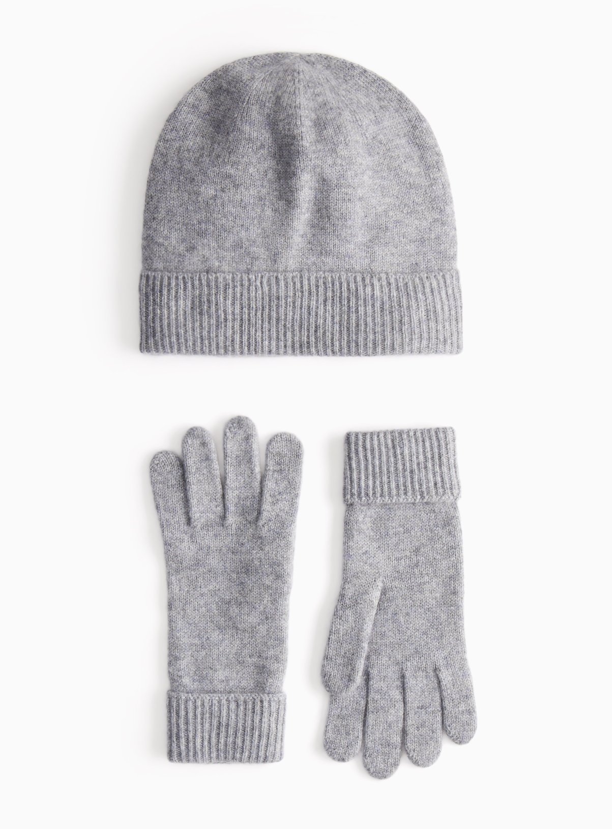 Premium Wool With Cashmere Knitted Hat & Gloves One Size