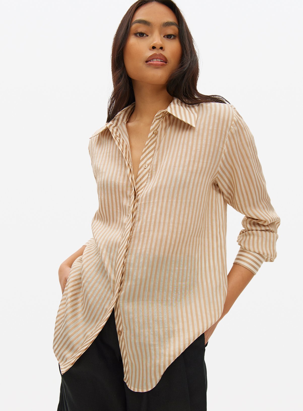 Neutral Stripe Relaxed Shirt 