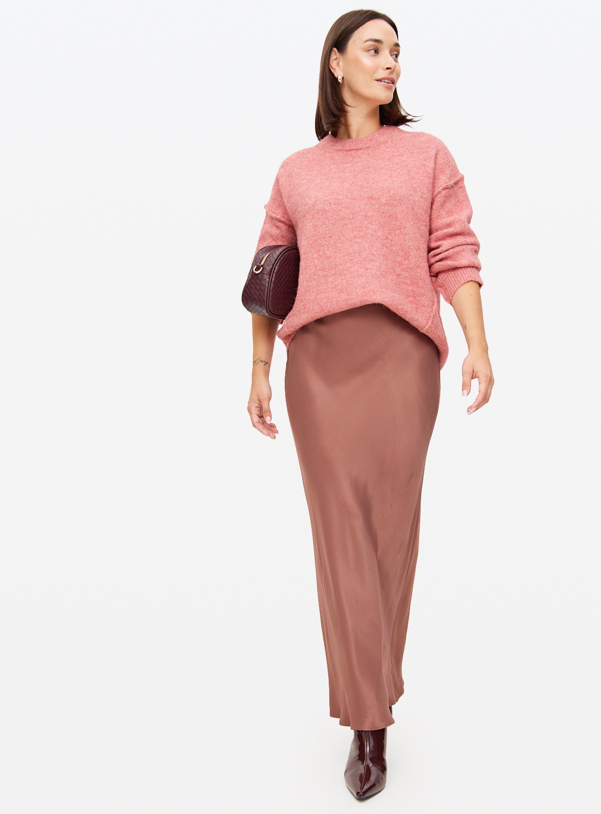 Pink Satin Midaxi Skirt 20