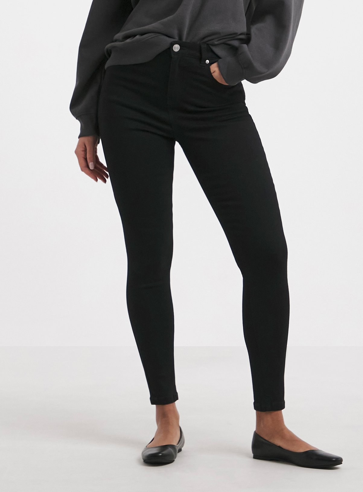 SIMPLY BE Highwaisted Super Stretch Skinny Jean Black