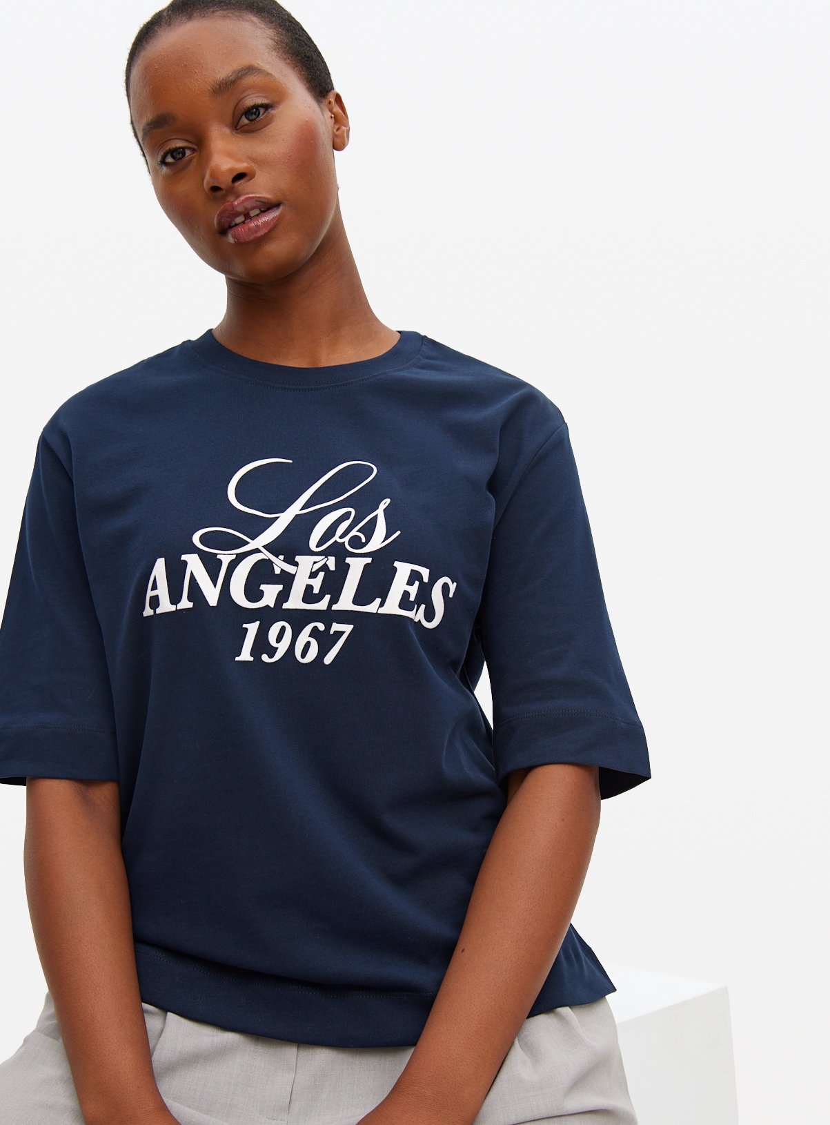 Navy Graphic Boxy T-Shirt 