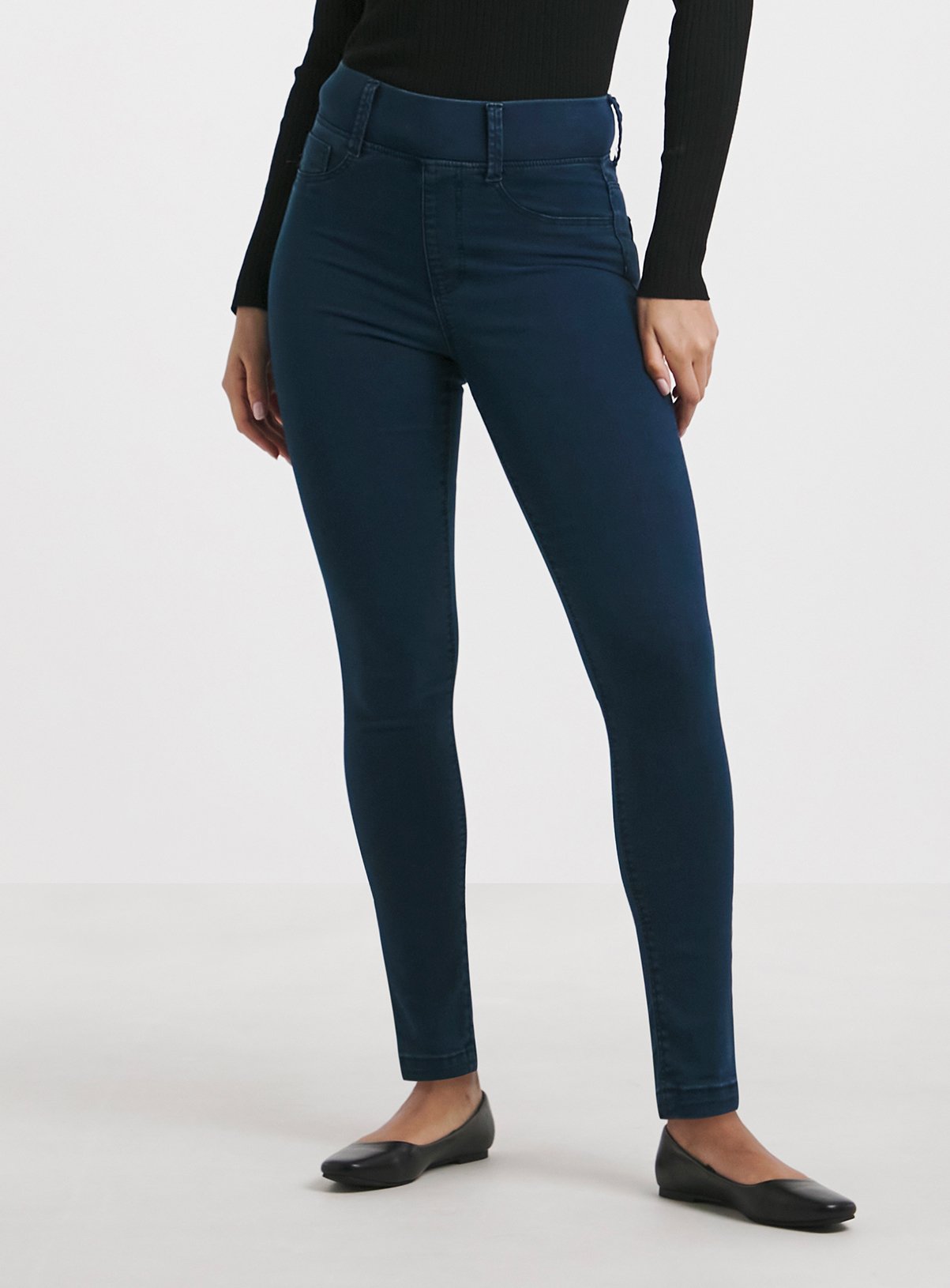 SIMPLY BE Skinny Pull On Jegging Dark Blue 