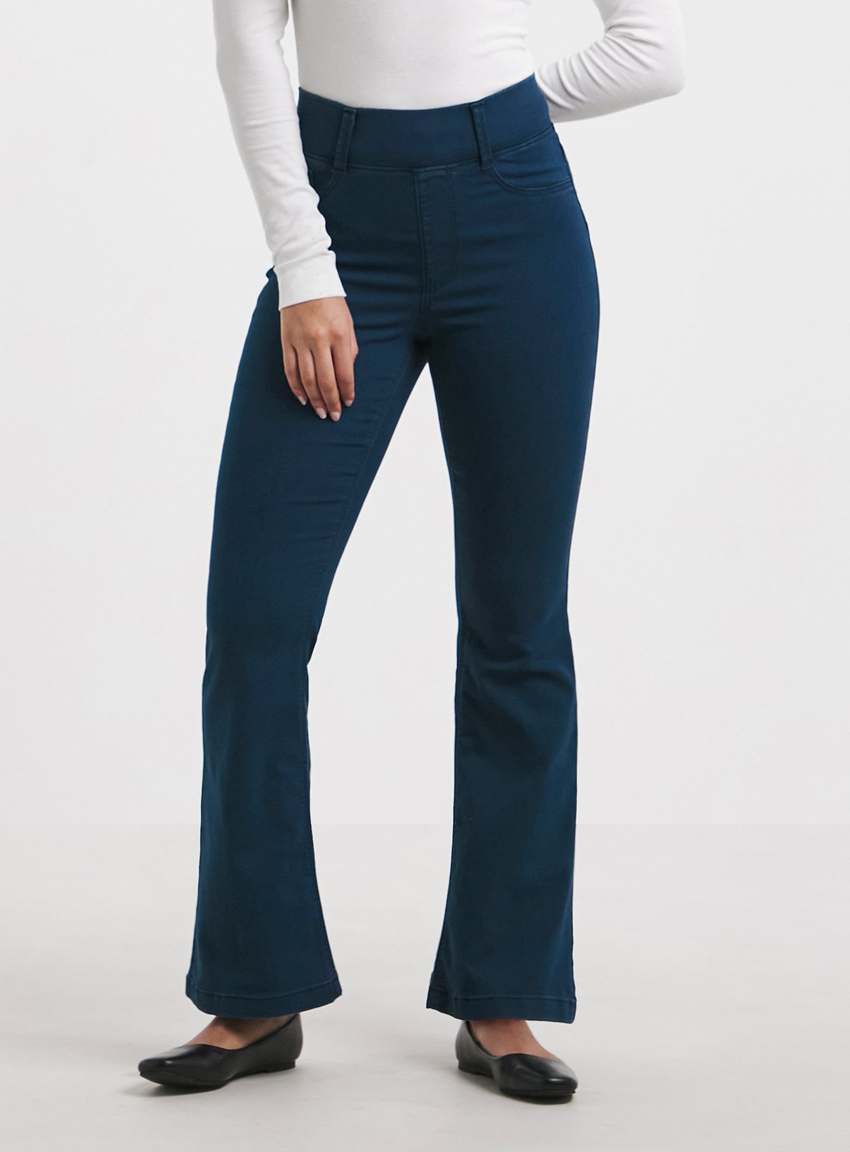 SIMPLY BE Flared Pull On Jegging Dark Blue 