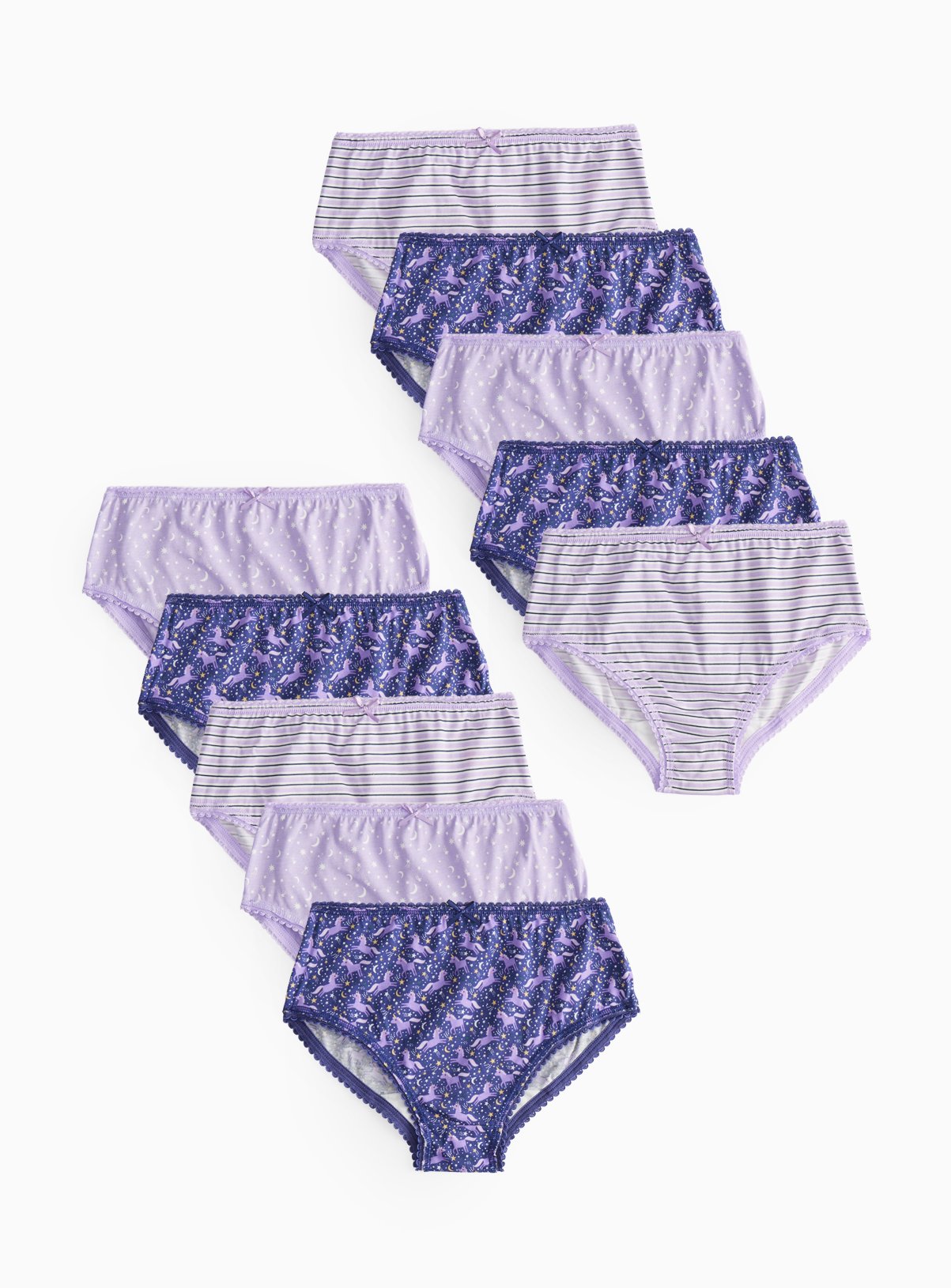 Purple Unicorn Printed Knickers 10 Pack