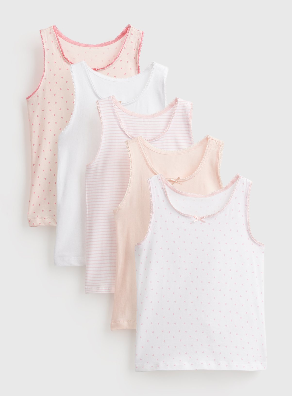 Heart Print Vests 5 Pack