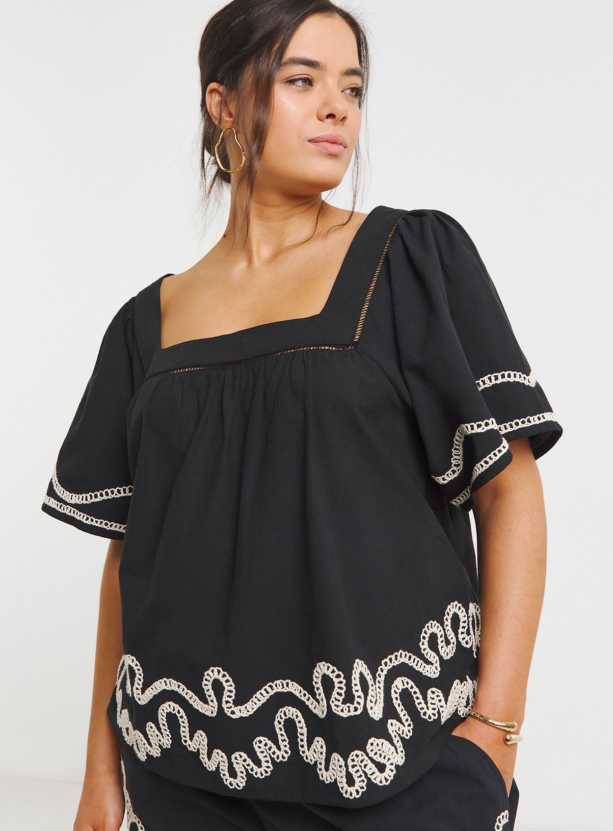SIMPLY BE Embroidered Blouse 