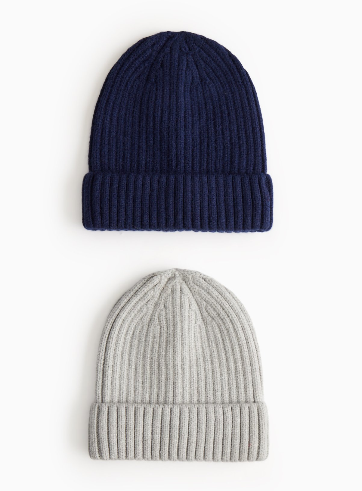 Ribbed Knitted Beanie Hats 2 Pack 
