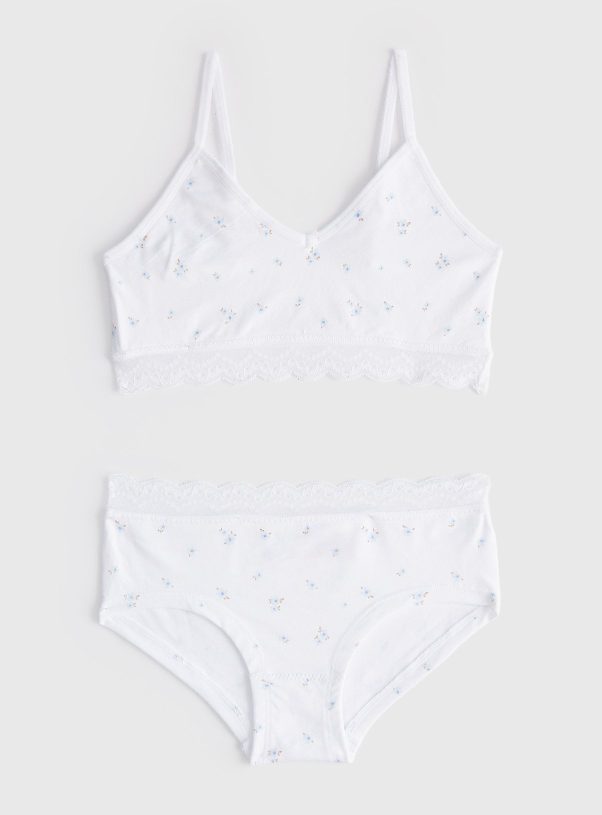 Floral Lace Crop Top & Knicker Set