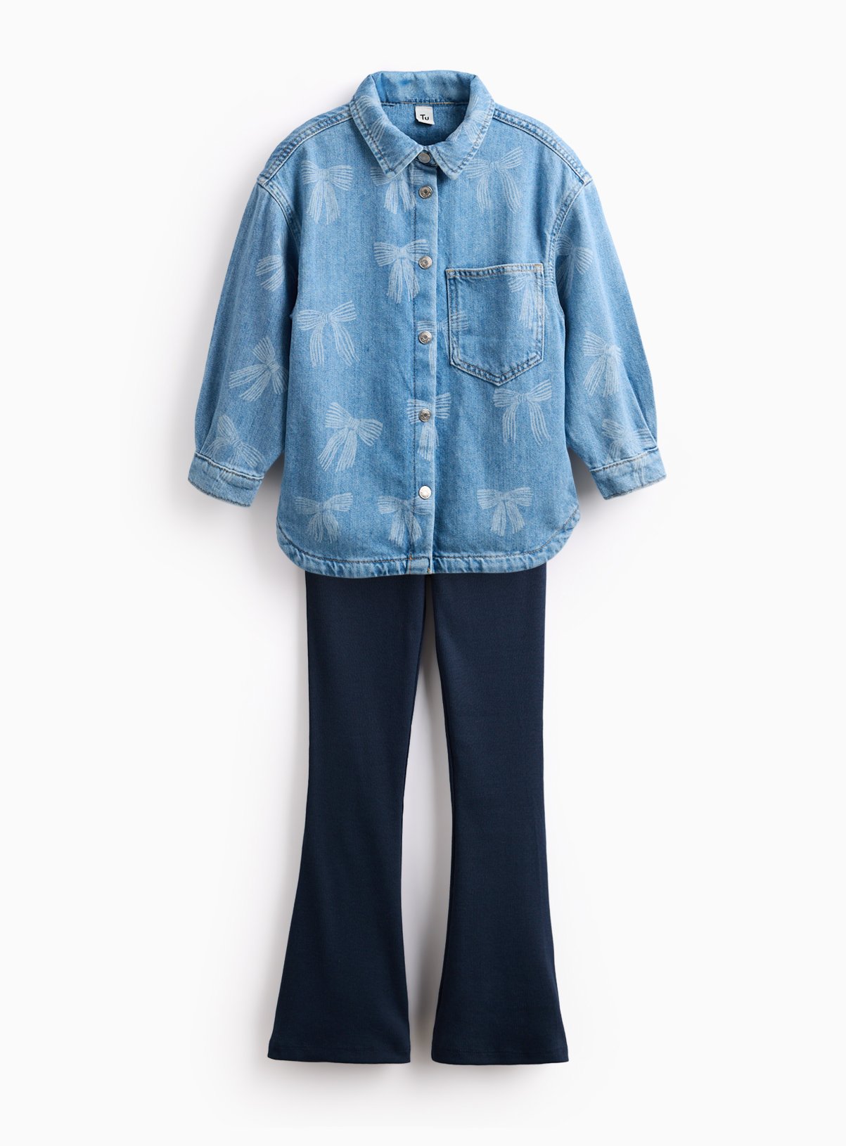 Bow Printed Shirt & Leggings Set  6 years