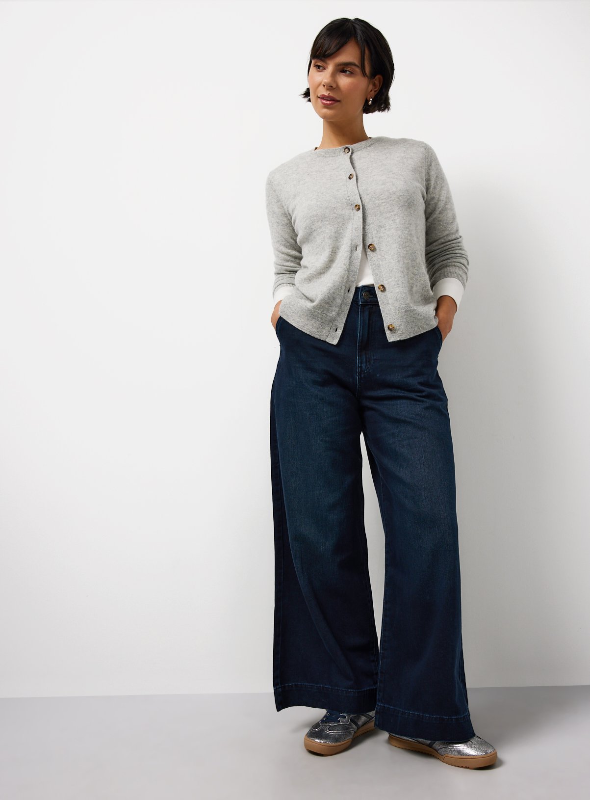 Ultra Wide Leg Dark Denim Jeans 14S