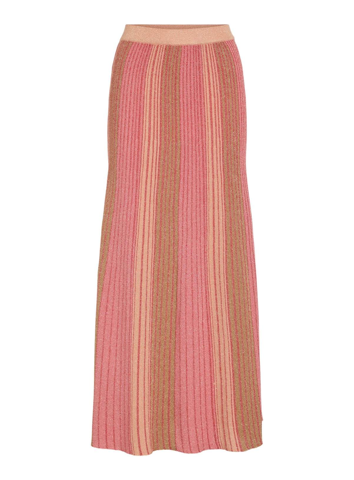 VILA Glitter Knit Co-ord Ankle Skirt Red 
