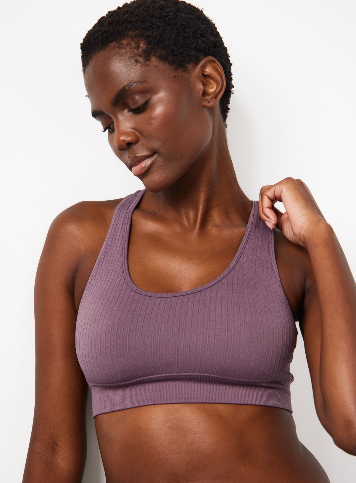 Mauve Seamless Cropped Bralette 