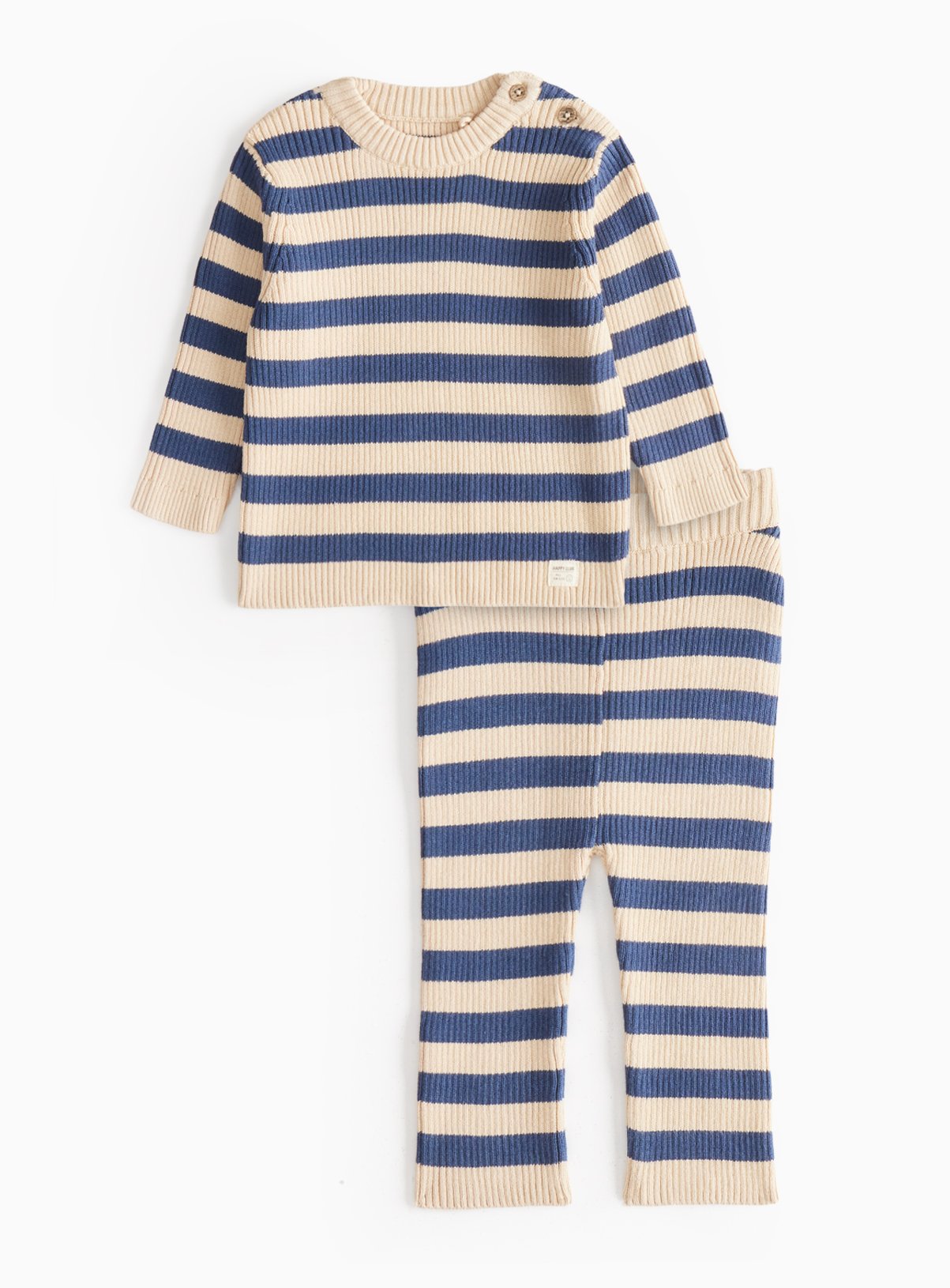 Navy Stripe Knitted Set 