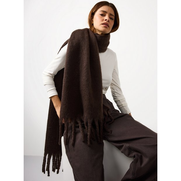 Buy Chocolate Brown Heavyweight Scarf One Size | Scarves | Tu