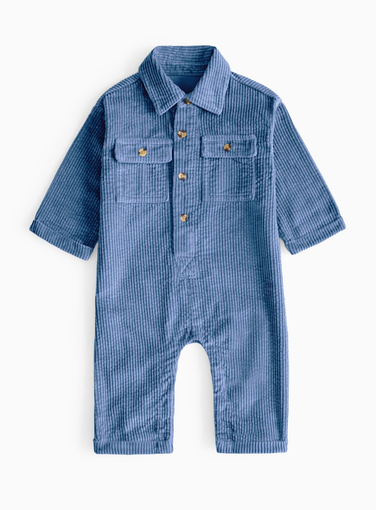 Blue Corduroy Romper