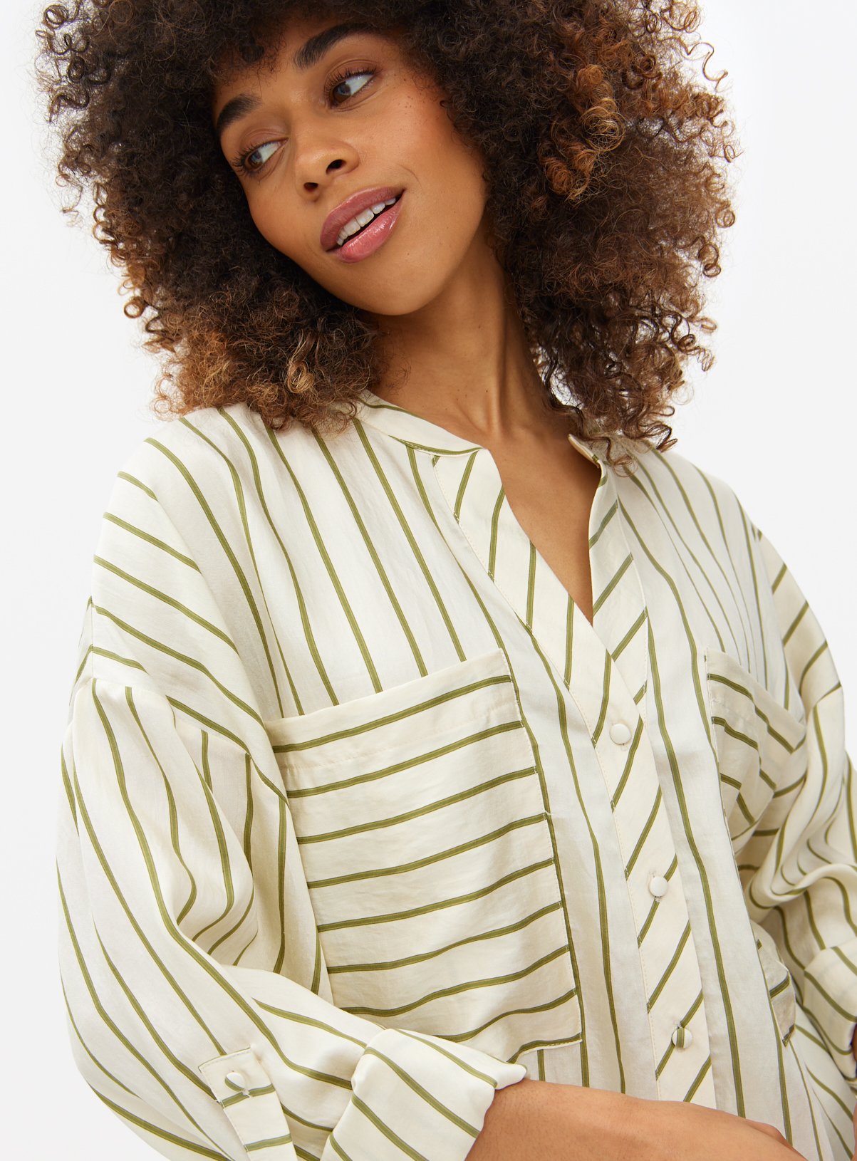 Light Green Stripe Relaxed Shirt 