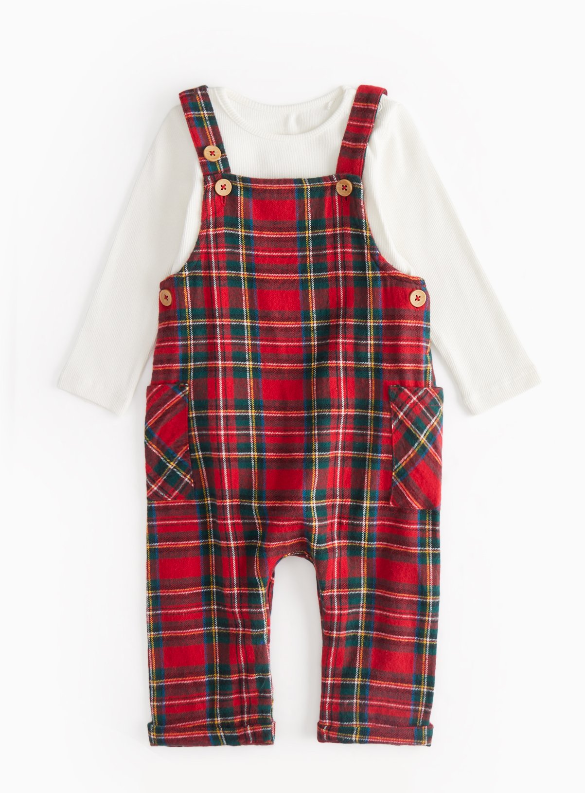 Red Tartan Check Romper & Bodysuit Set 18-24 months