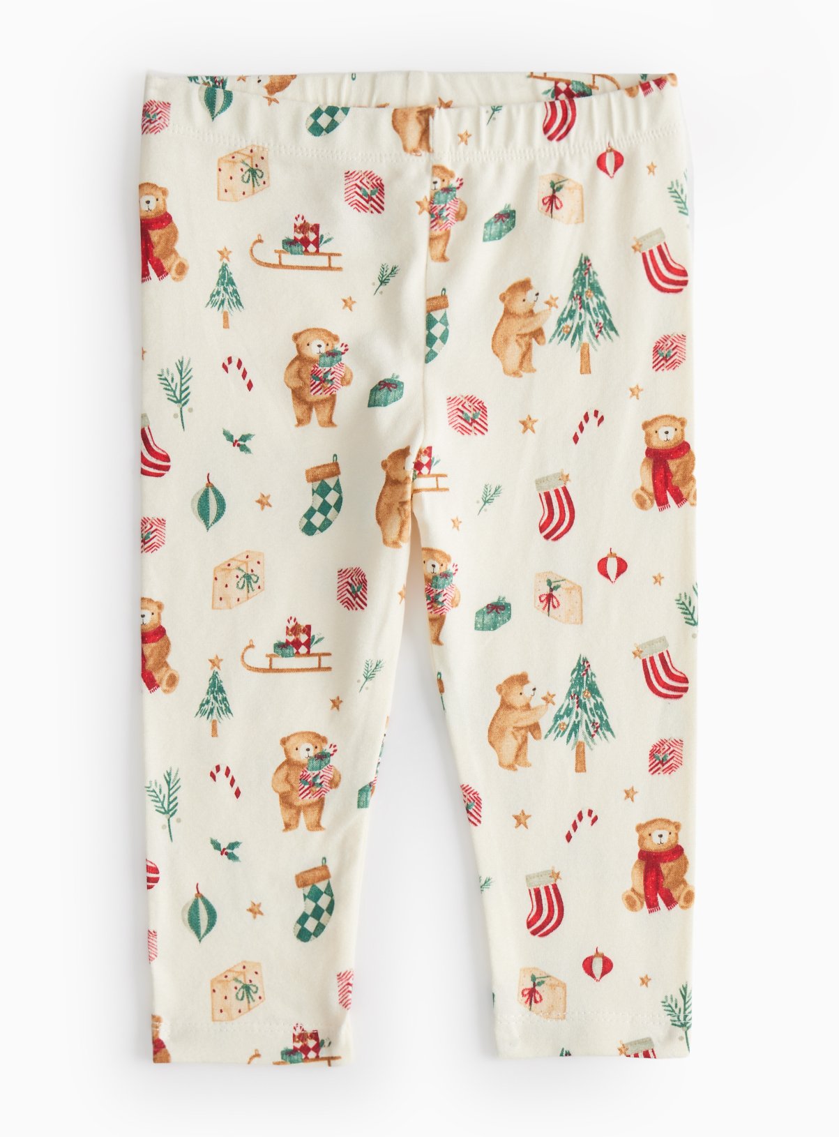 Christmas Teddy Bear Printed Leggings 