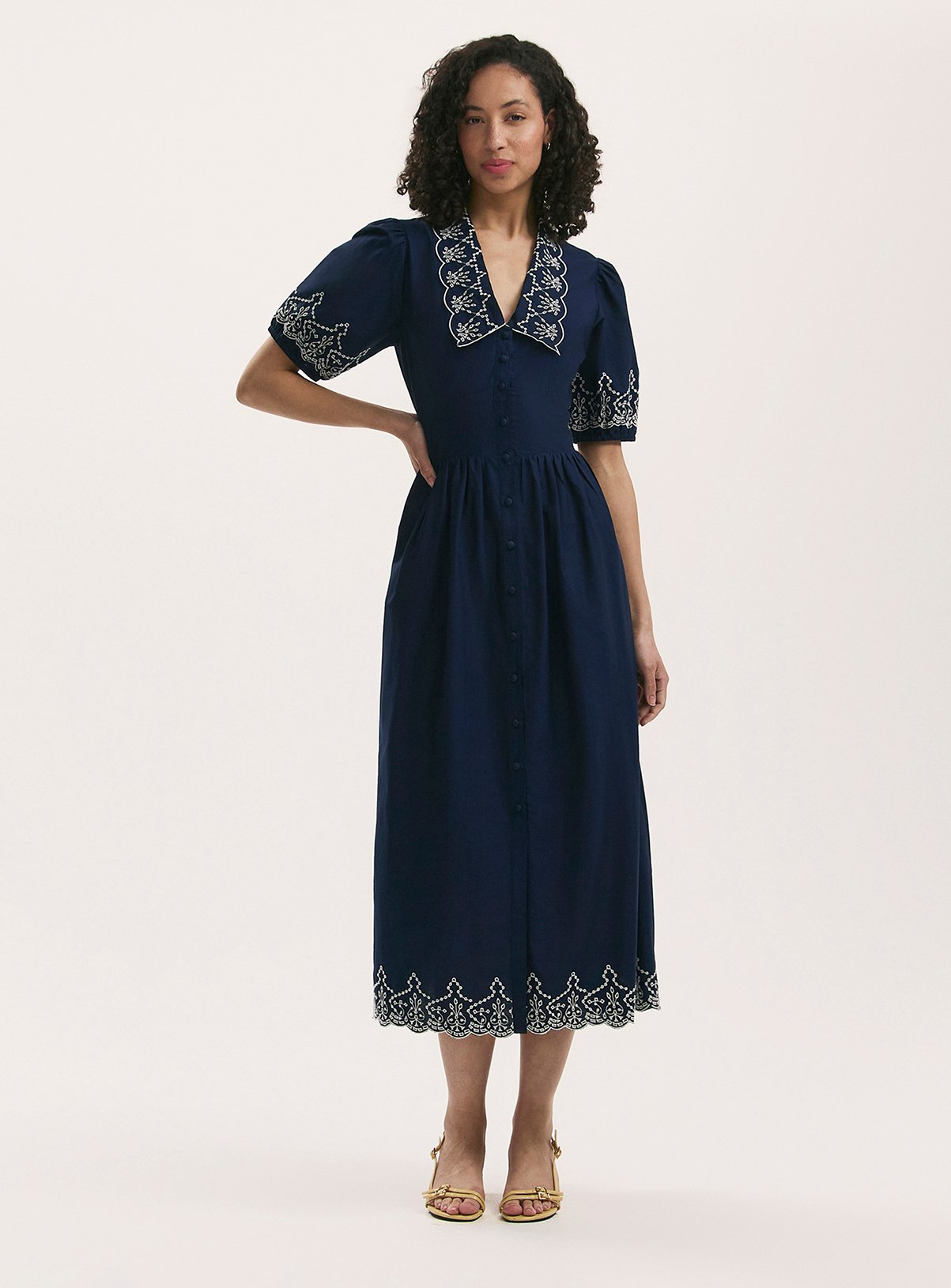 FINERY Arianna Dress Navy