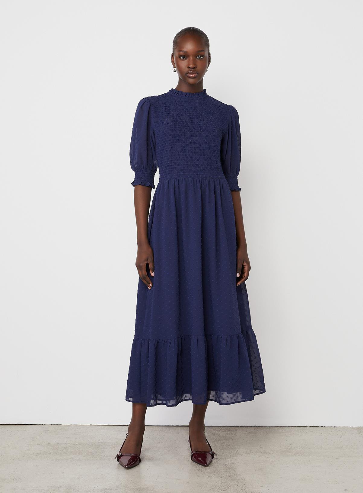 FINERY Amelia Dress Navy 