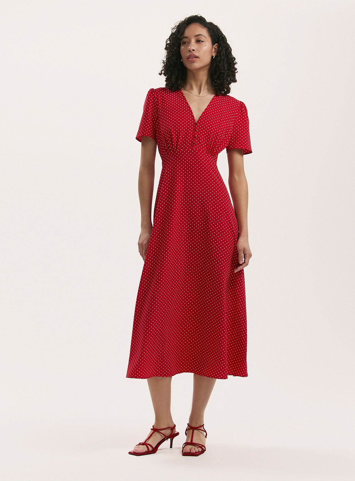 FINERY Nieve Dress Red Spot 