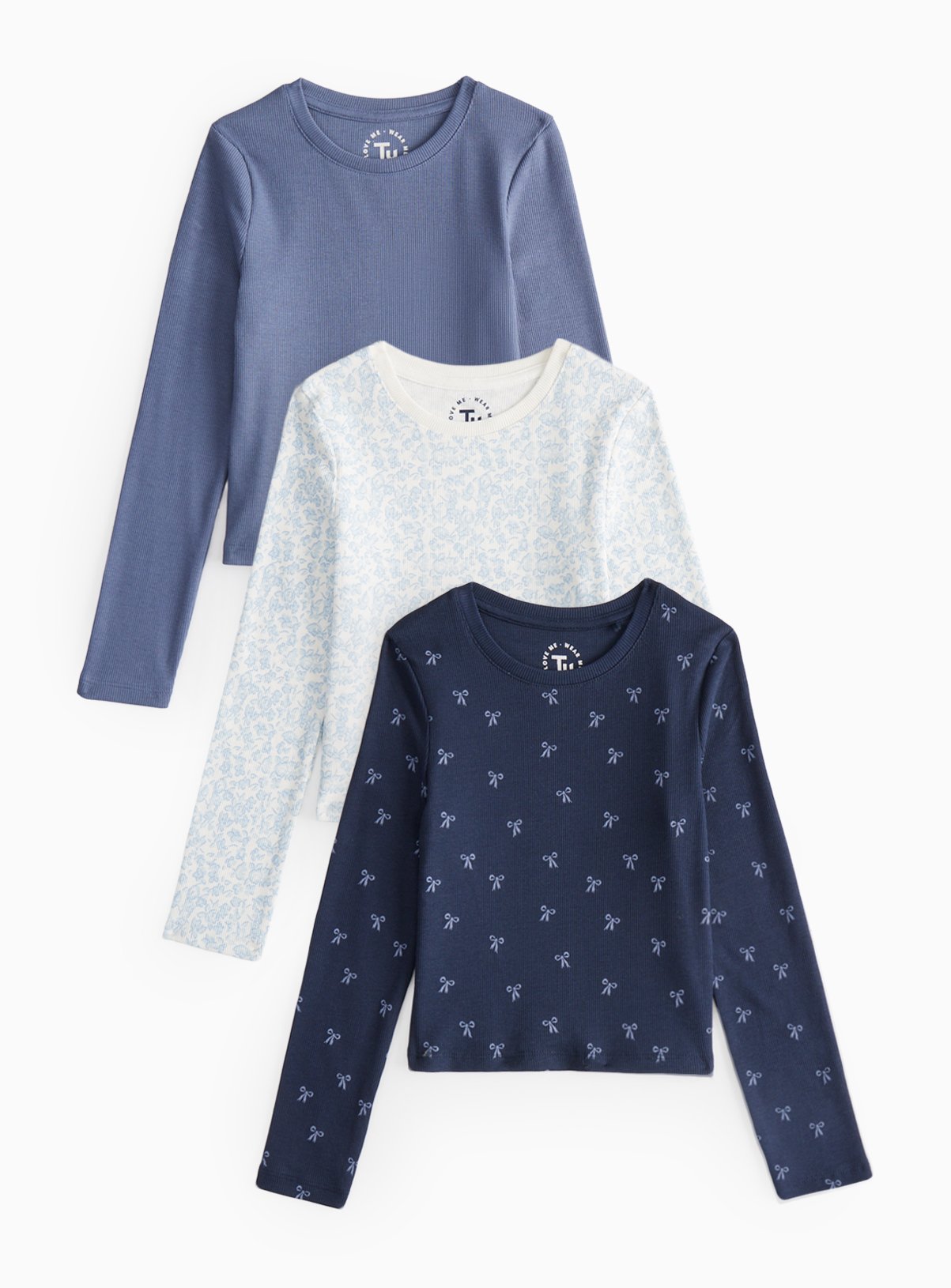 Long Sleeve Slim Fit Tops 3 Pack 10 years