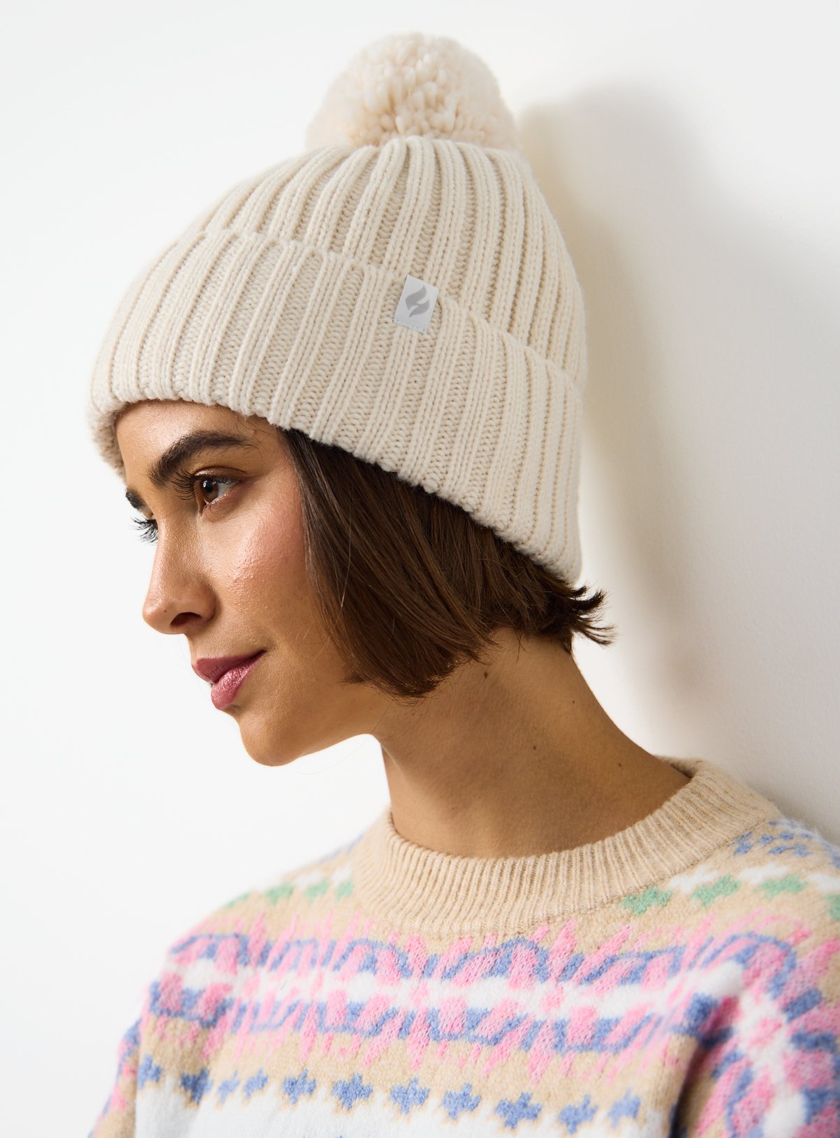 Heat Holders® Cream Knitted Pom Pom Hat One Size