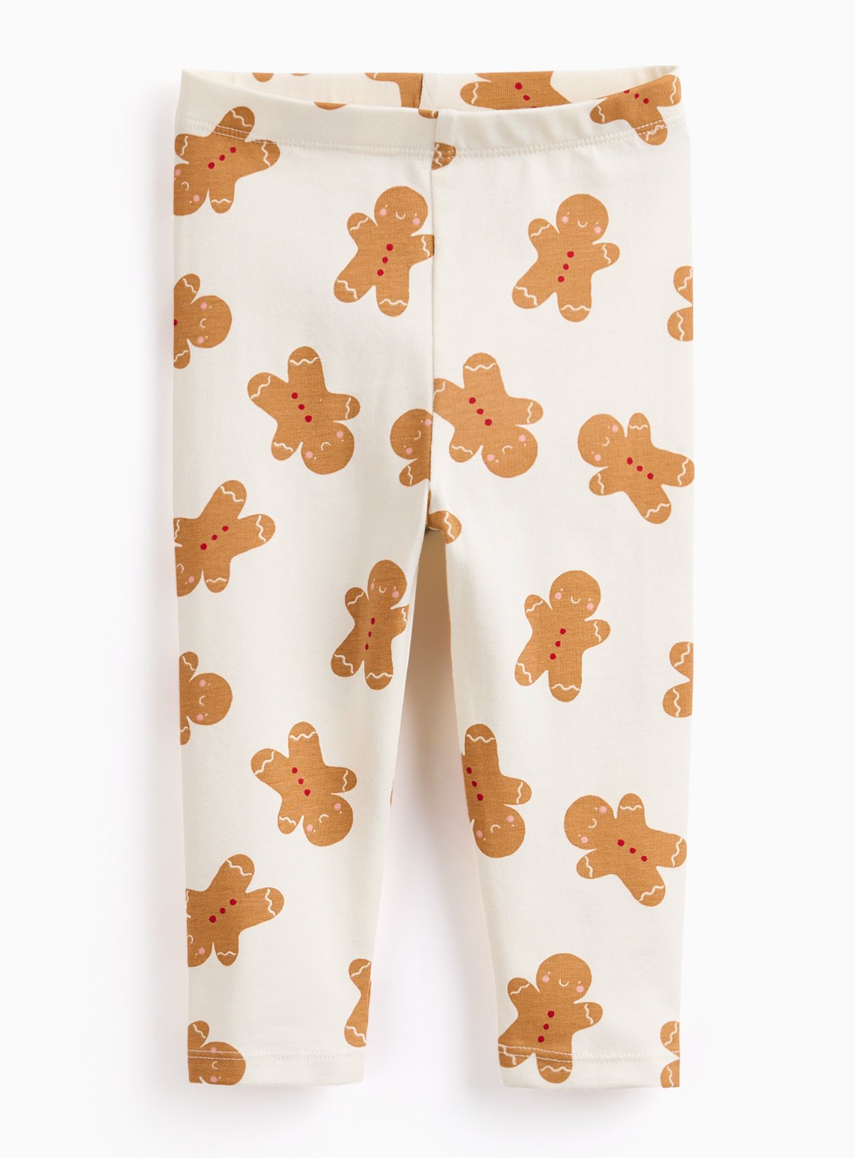Cream Gingerbread Print Leggings