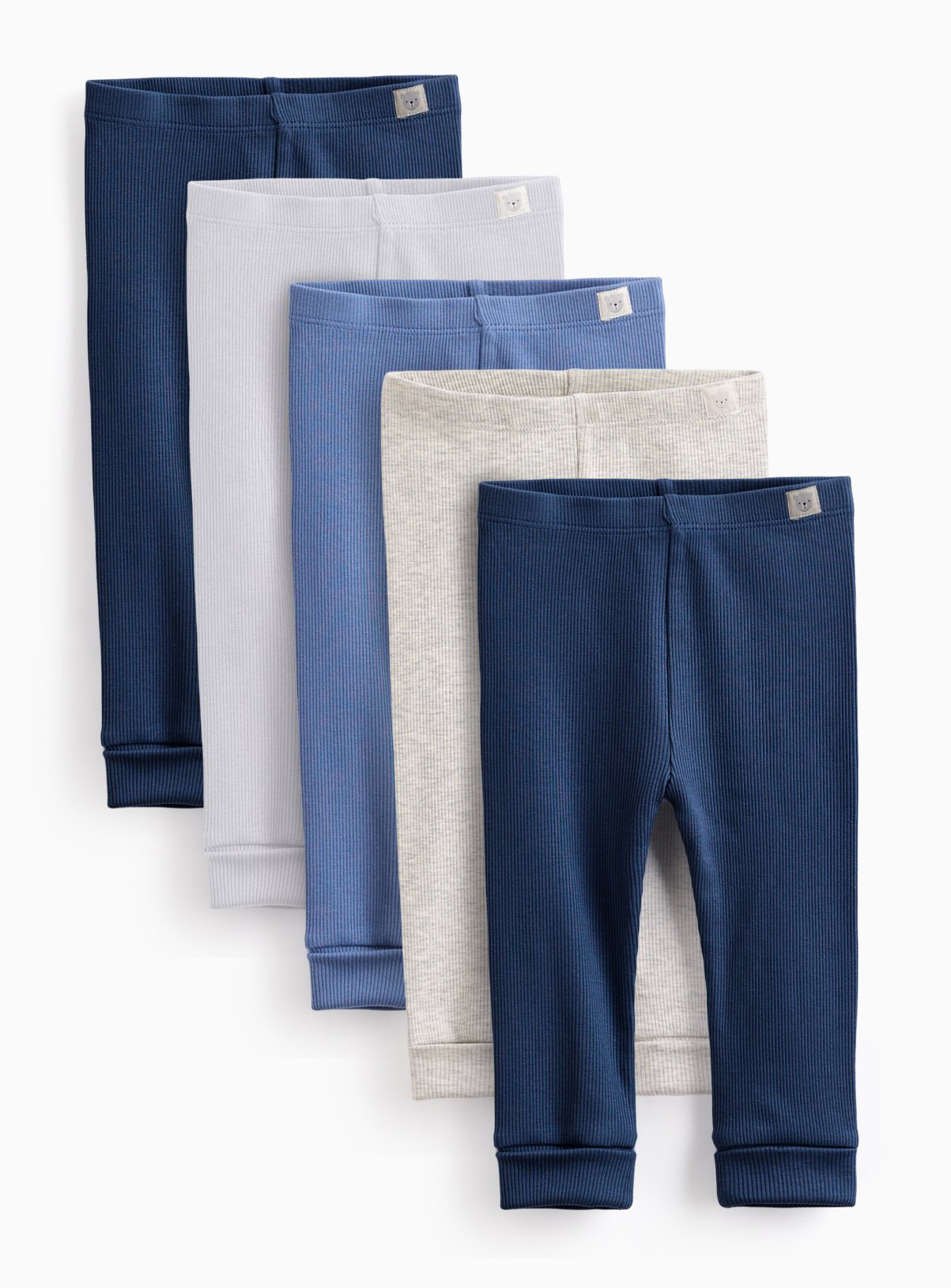 Blue Ribbed Leggings 5 Pack 