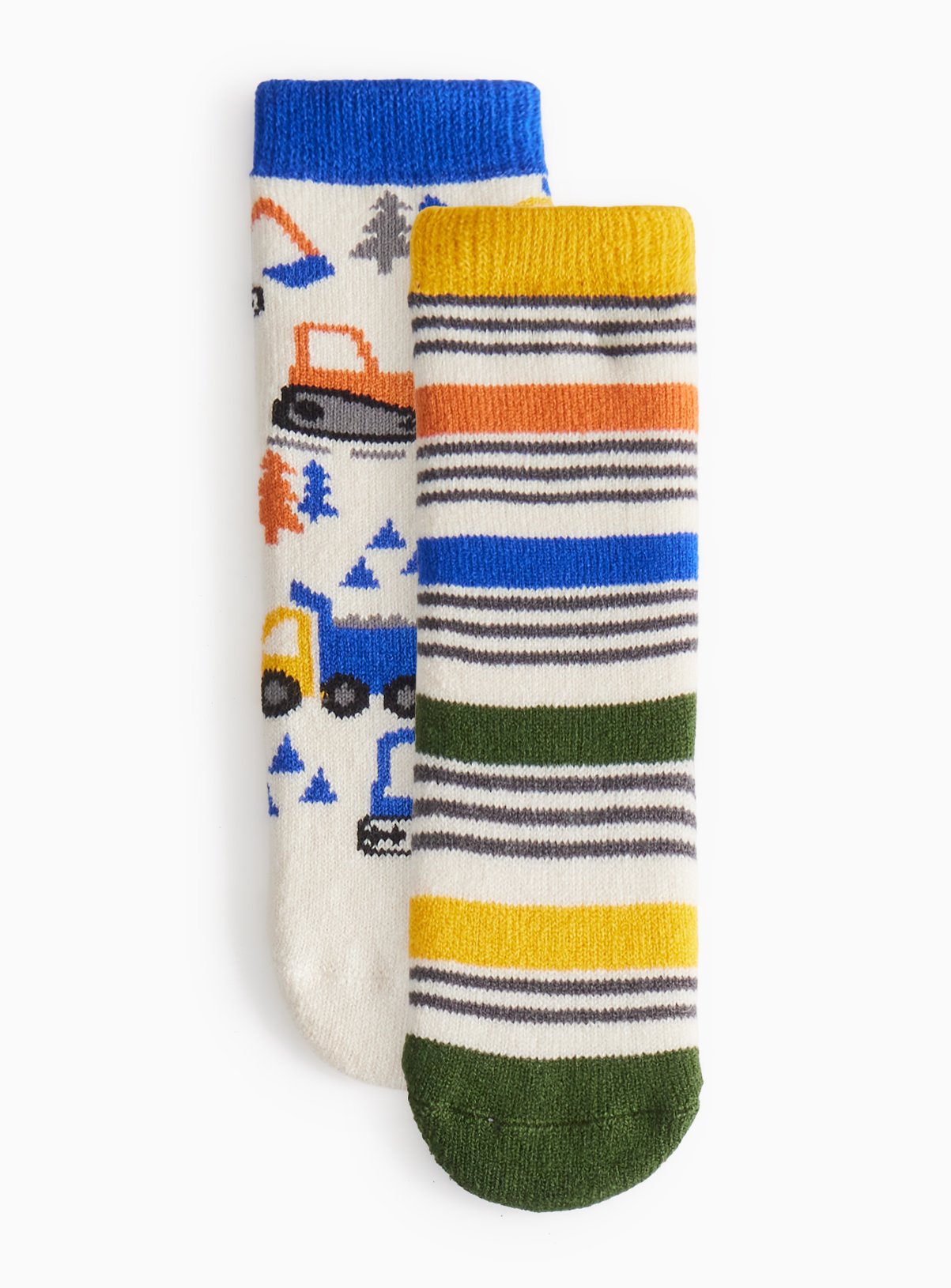 Digger & Striped Print Thermal Socks 2 Pack 
