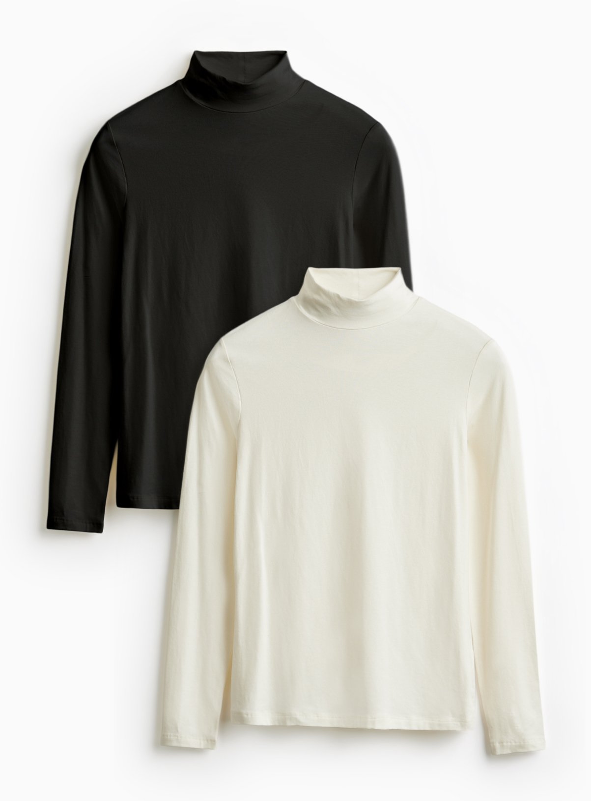High Neck Long Sleeve Tops 2 Pack 