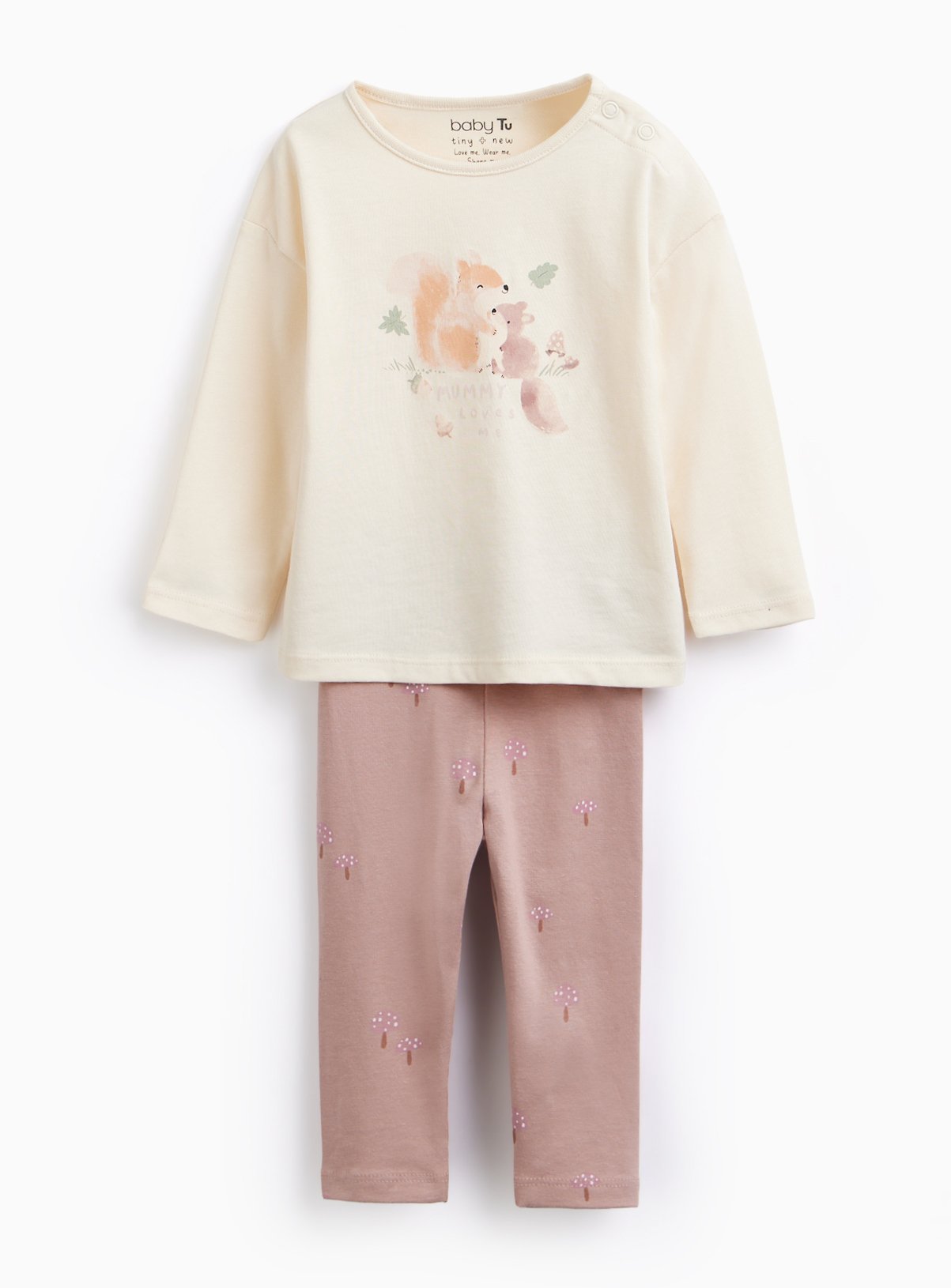 Squirrel Print Long Sleeve Top & Leggings Set