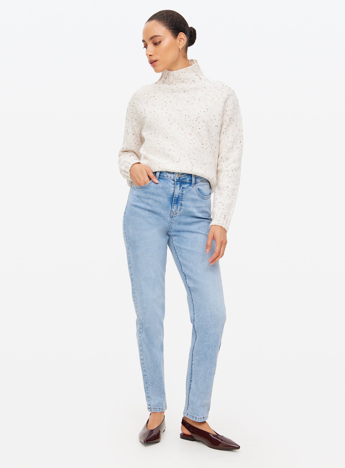 Straight Leg Denim Jeans  