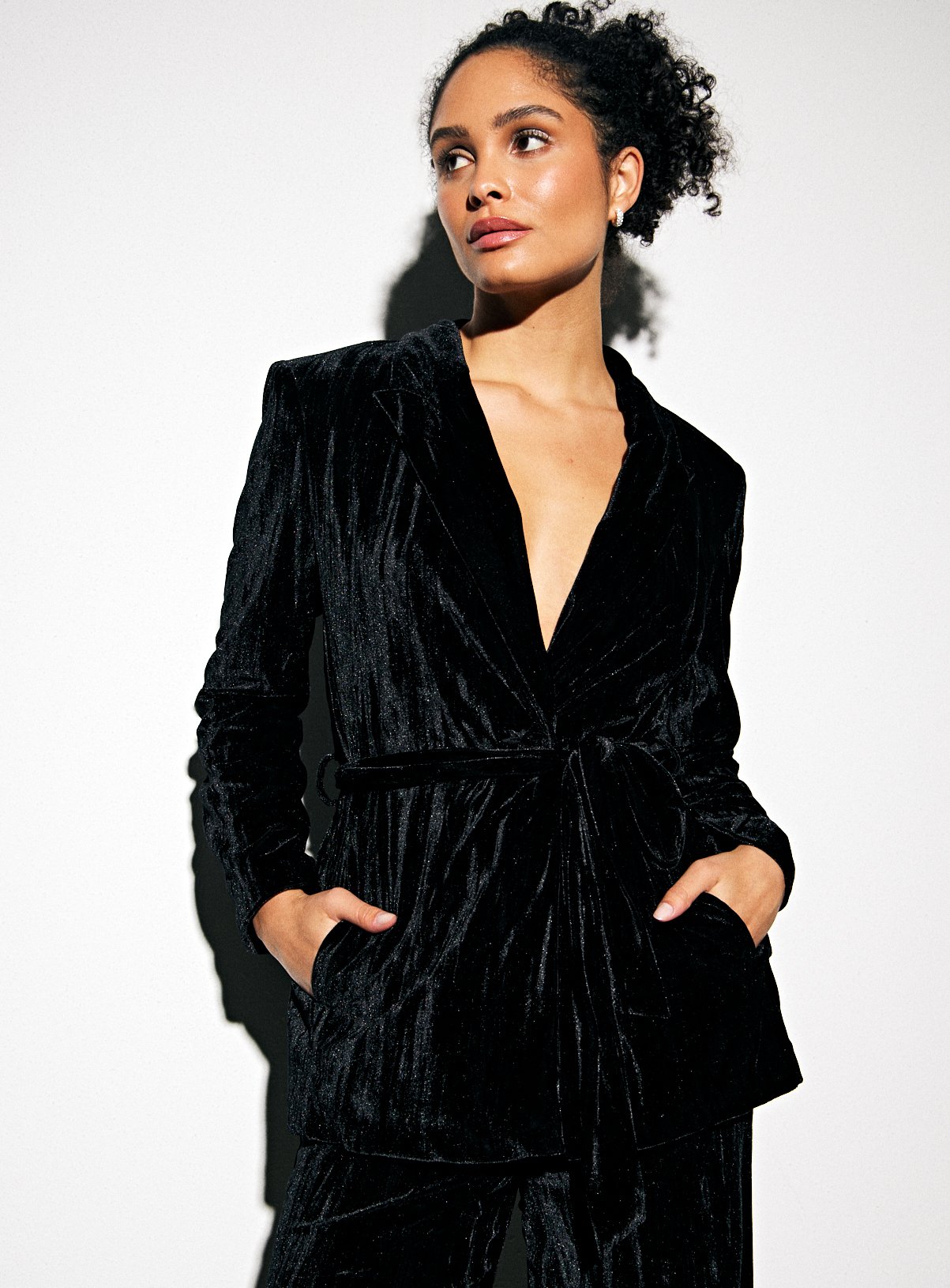 Crinkle Velvet Co-ord Blazer 