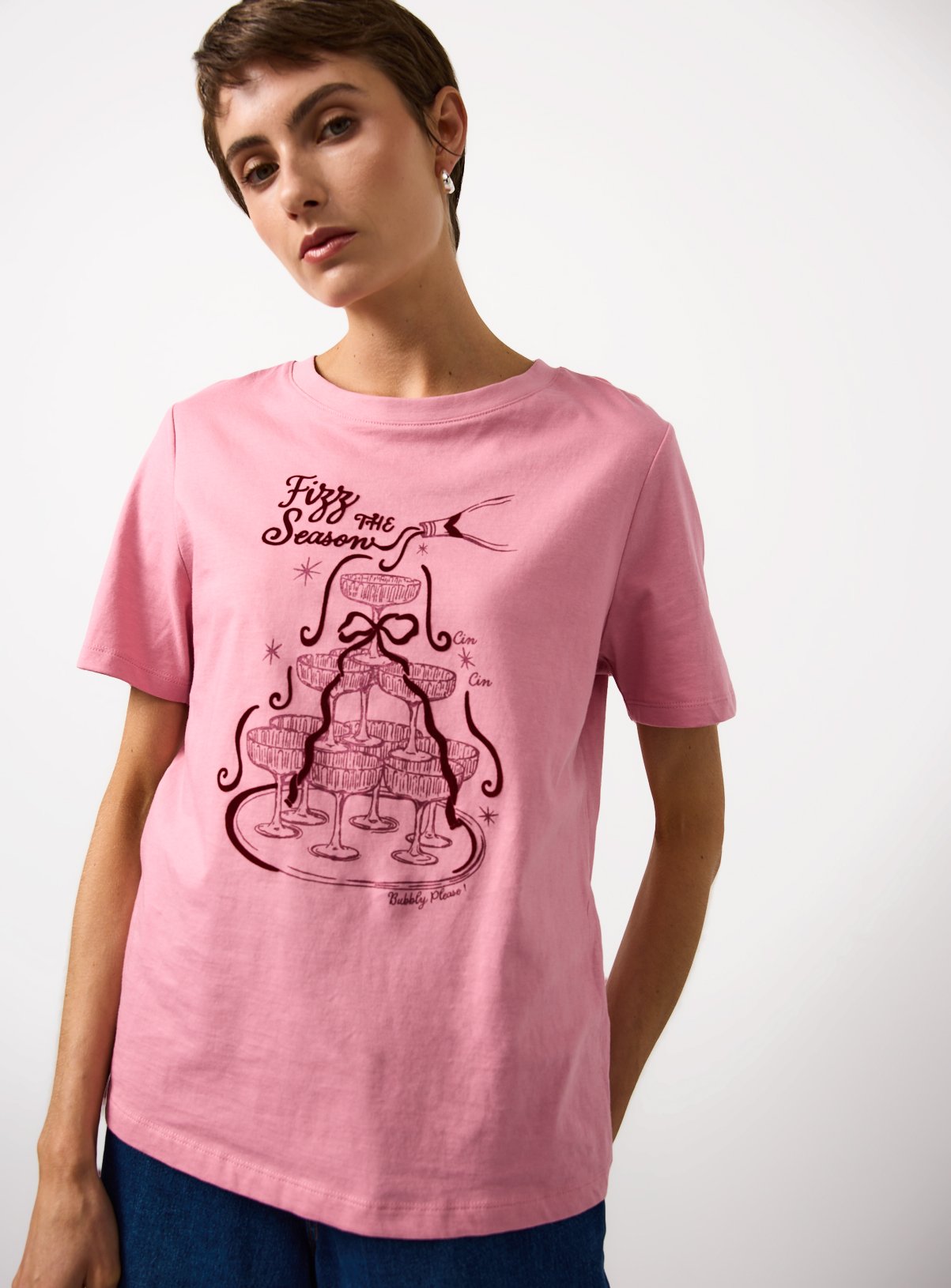 Pink Fizz The Season Slogan Regular T-Shirt 