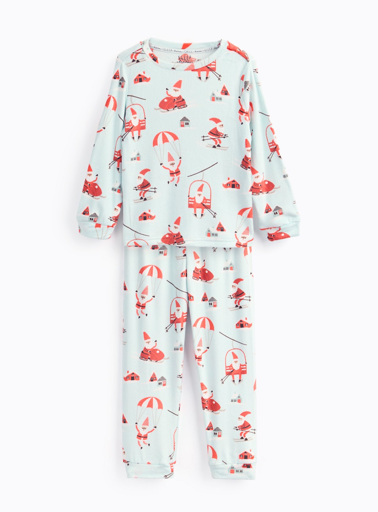 Mini Me Kids' Christmas Blue Santa Parachute Slinky Pyjamas 