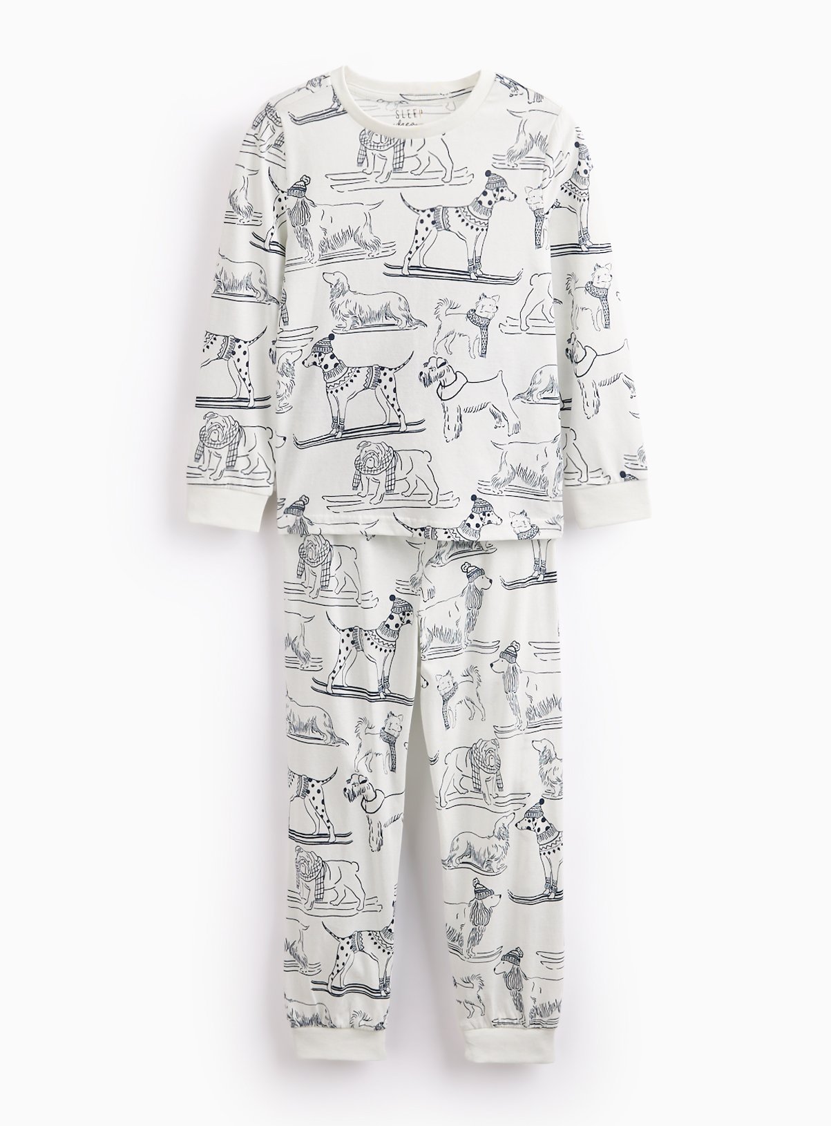 Matching Family Kids' Christmas Dog Printed Jersey Pyjamas 