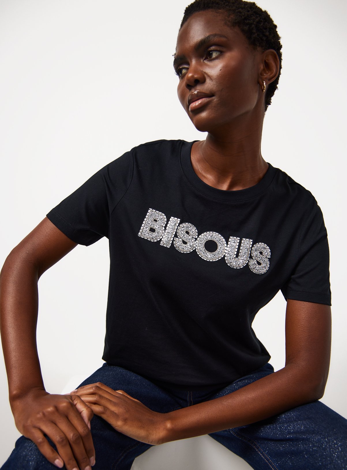 Grey Bisous Graphic Regular Fit T-Shirt