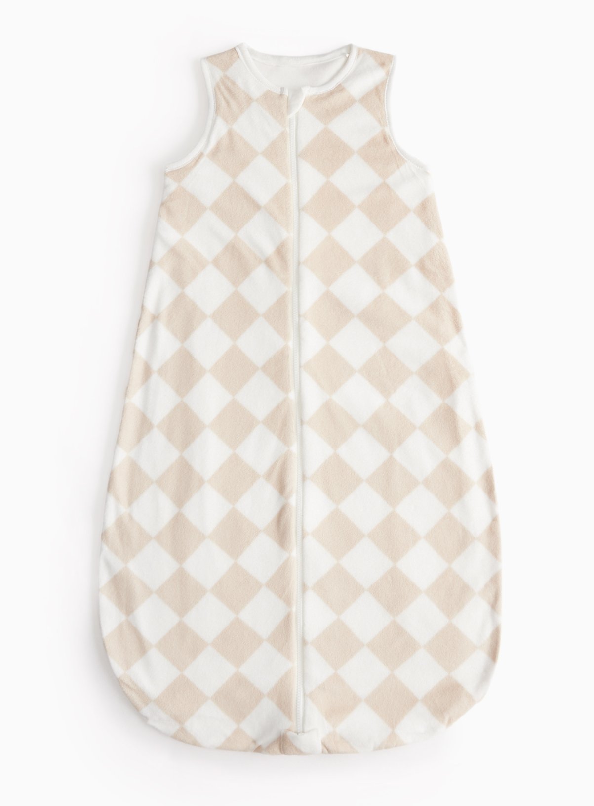 Beige Checkerboard Fleece Sleeping Bag 