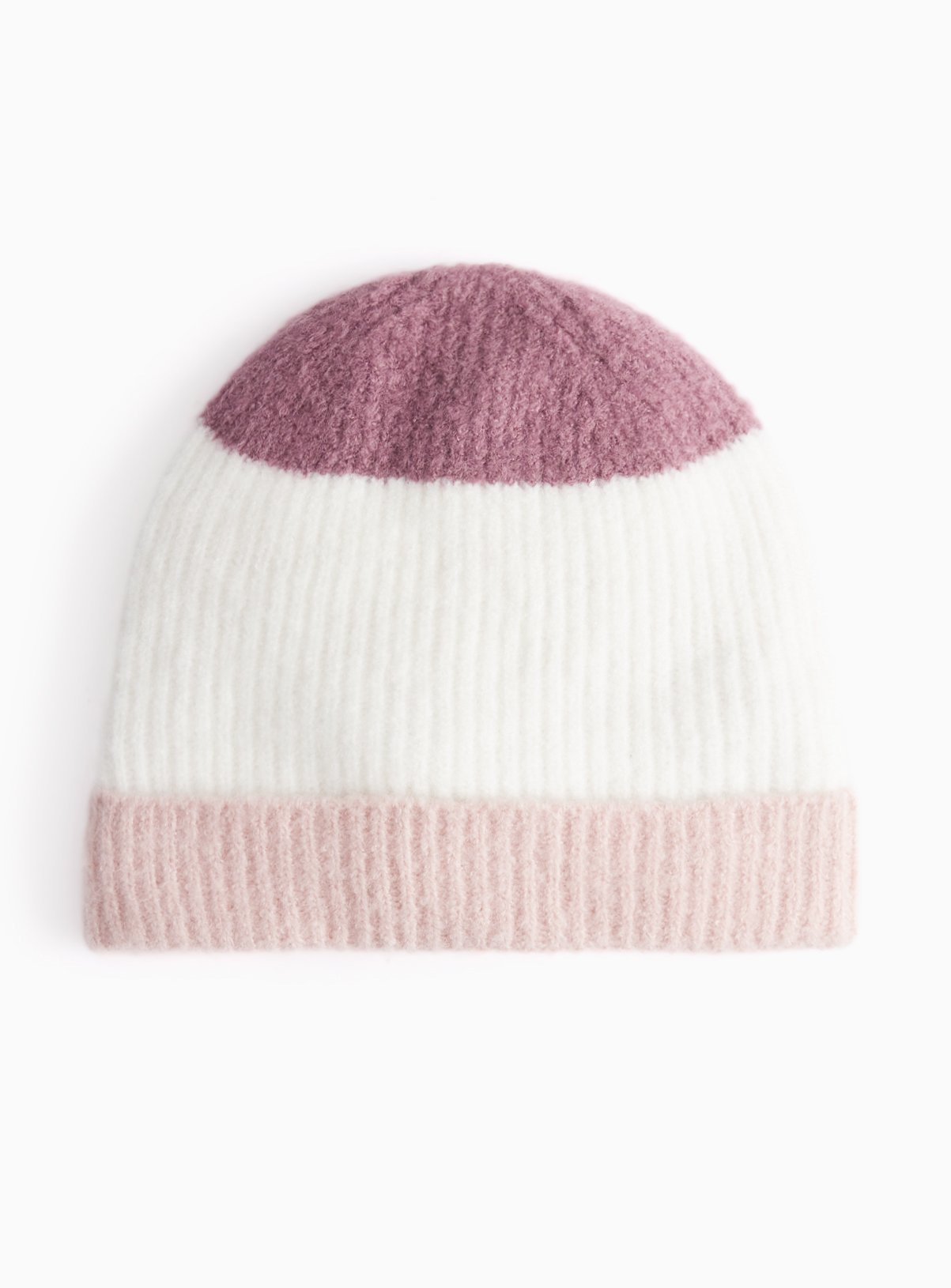 Pink Tonal Striped Beanie Hat