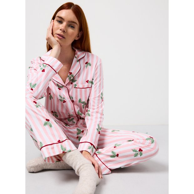 Buy Pink Striped Holly Printed Jersey Pyjamas L Pyjamas Tu