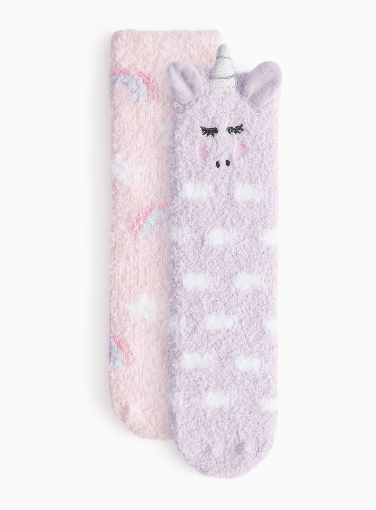 Unicorn And Rainbows Cosy Socks 2 Pack 