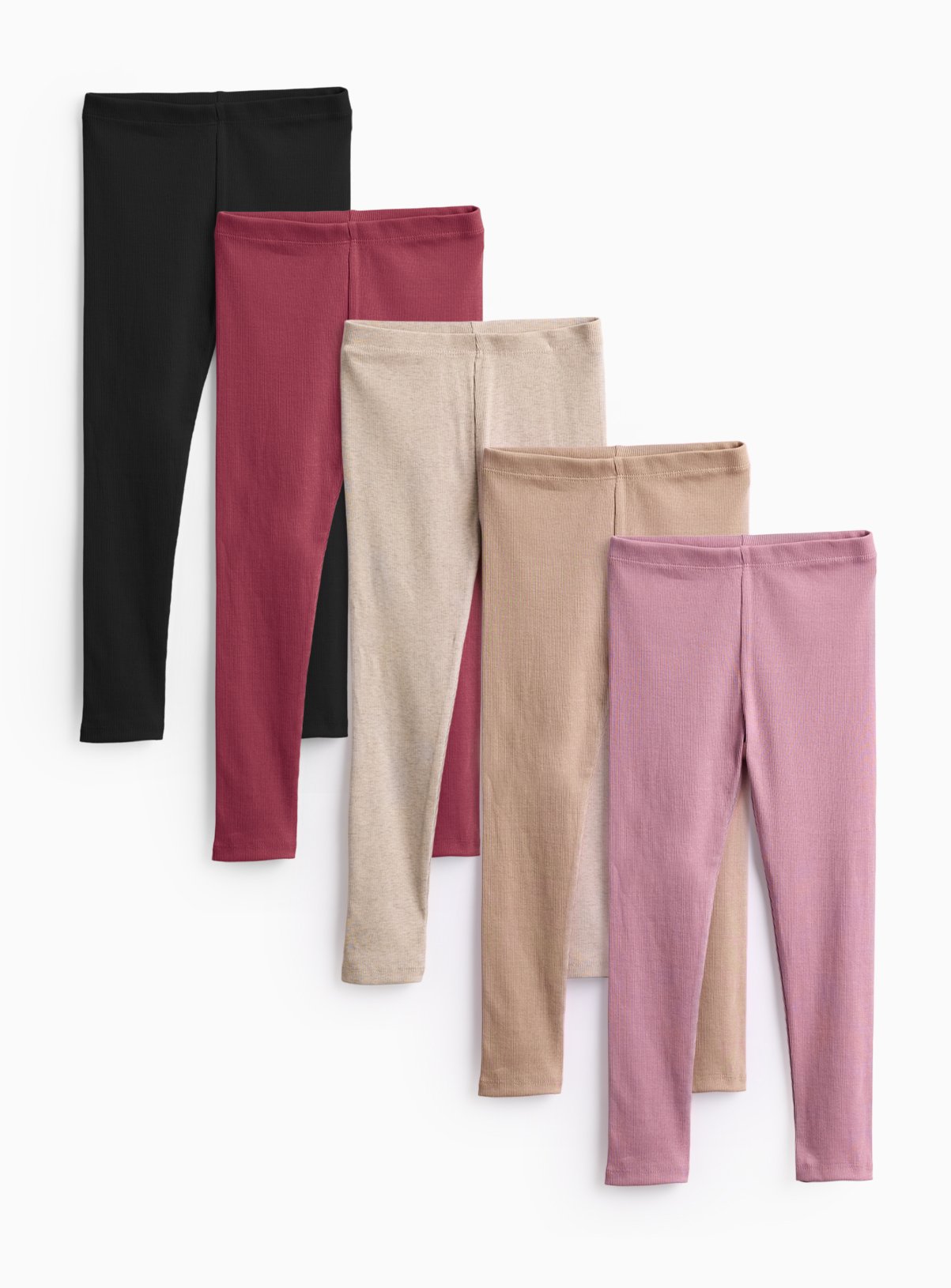 Boho Ribbed Leggings 5 Pack 7 years