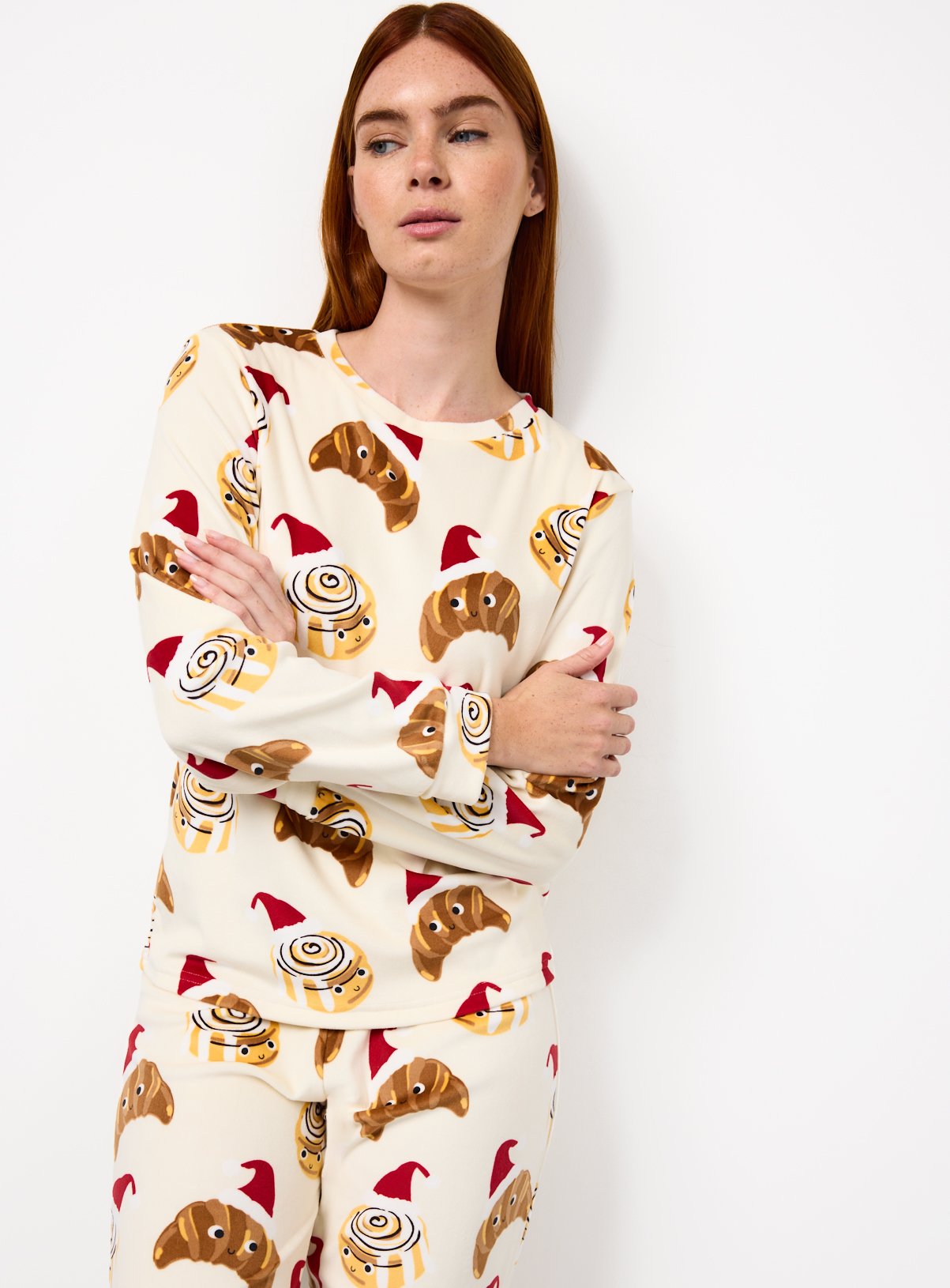 Matching Family Women's Christmas Croissants Printed Pyjamas