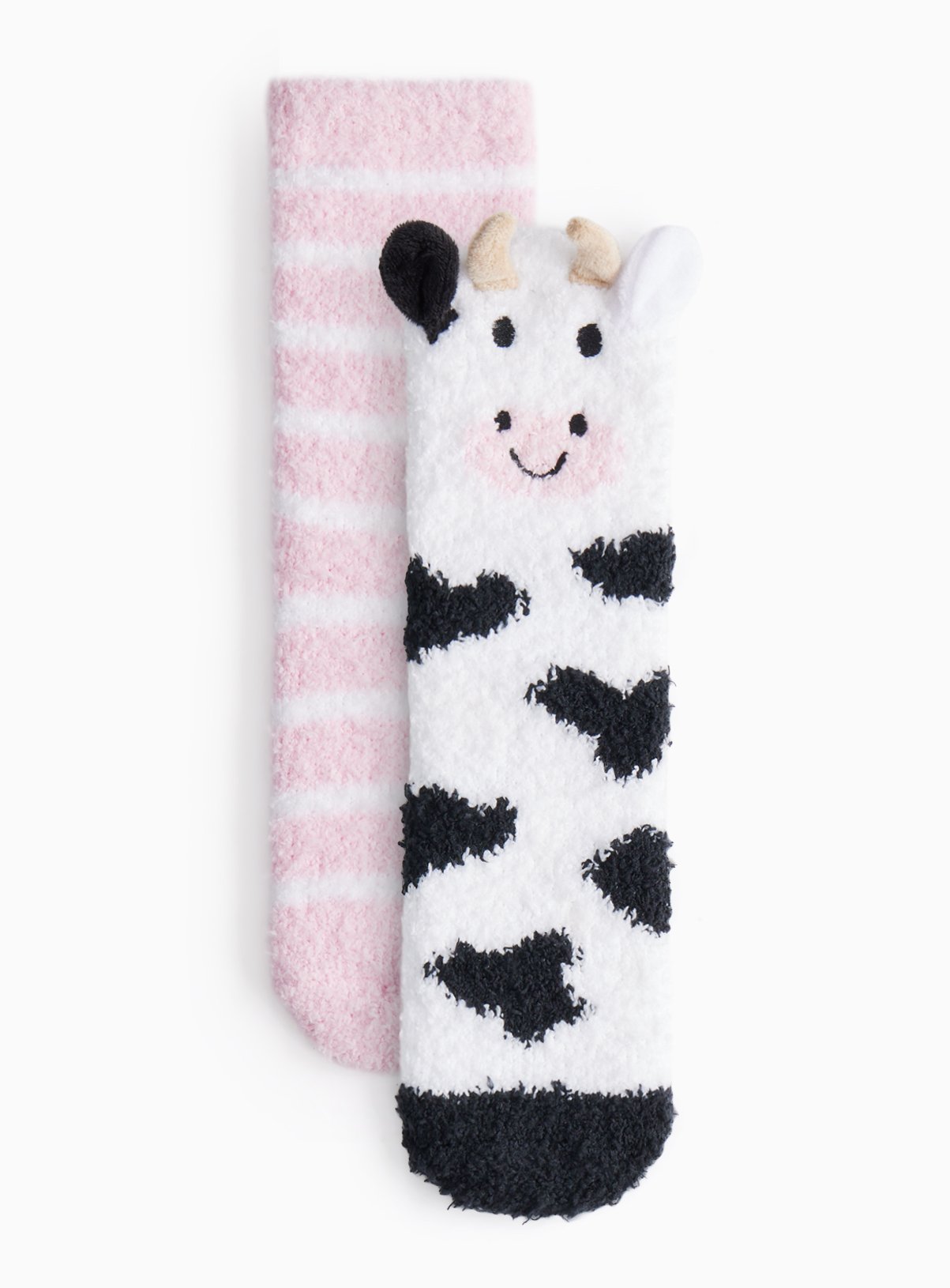 Cow Striped Cosy Socks 2 Pack