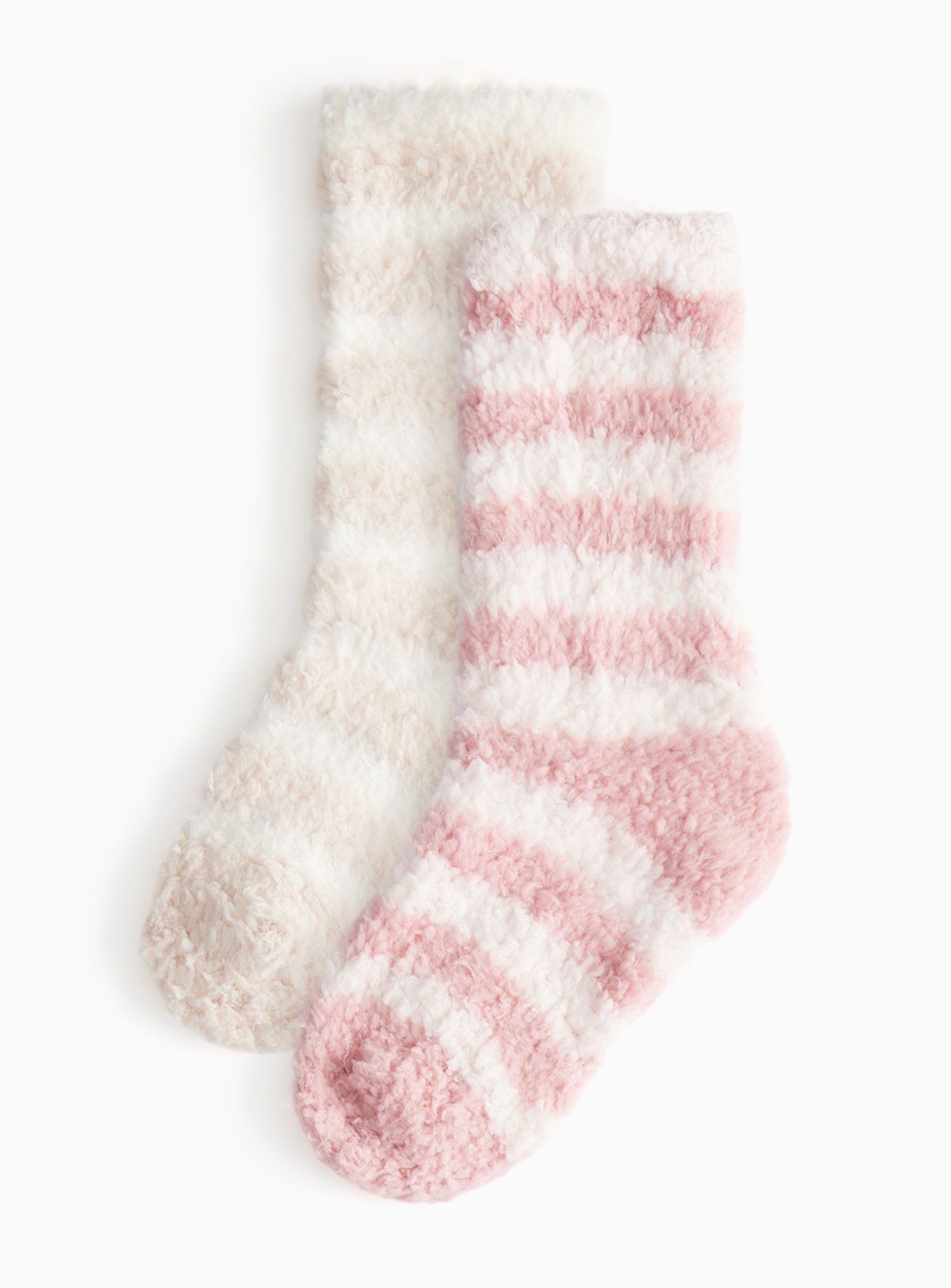 Pink Striped Fluffy Cosy Socks 2 Pack