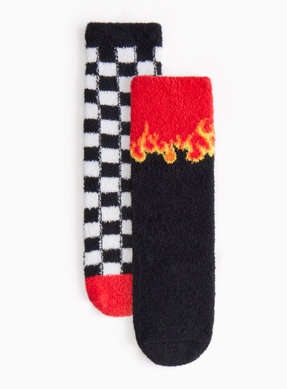 Checkerboard Flame Cosy Socks 2 Pack  